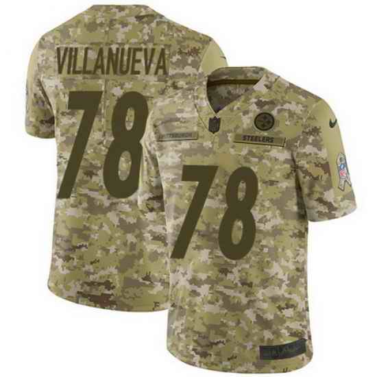 Nike Steelers #78 Alejandro Villanueva Camo Mens Stitched NFL Limited 2018 Salute To Service Jersey